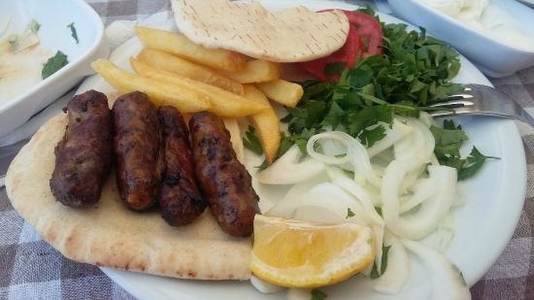 Peach kebab in North Cyprus