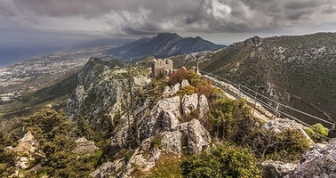 St. Hilarion Castle from top in North Cyprus