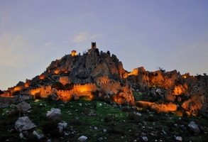 St. Hilarion Castle on evening in North Cyprus